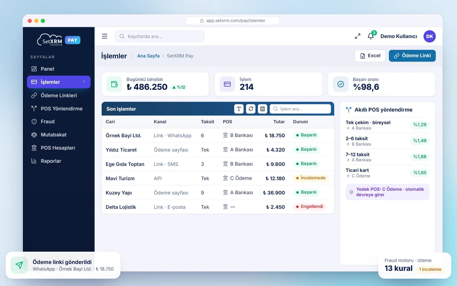SetXRM Pay Sanal POS